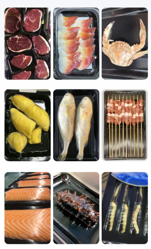 Small vacuum skin packaging machine sealing Fish Shrimp Seafood Manual tray box sealer Wrapping Packing heat from Thermoformer