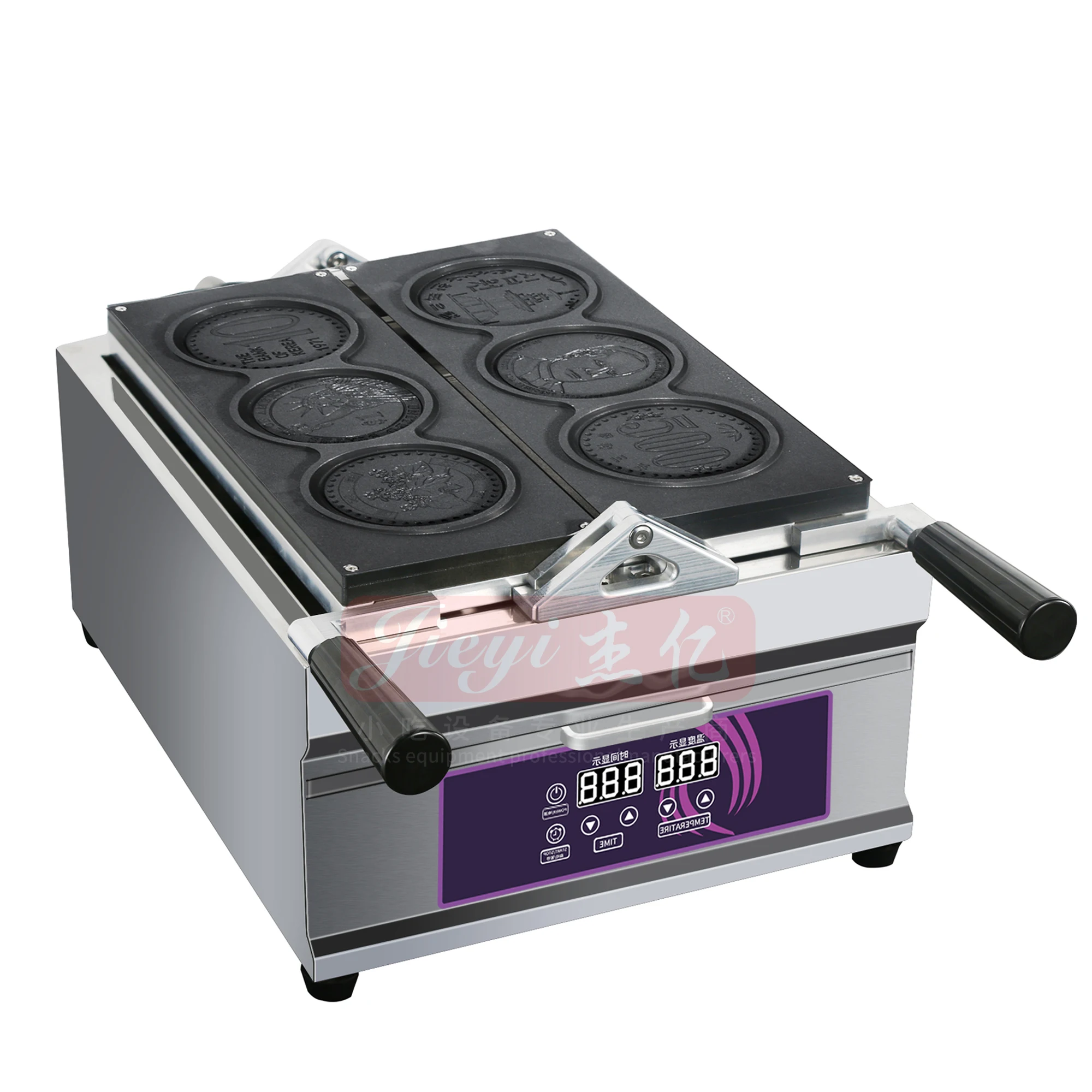 Hot Sale Replaceable 2 in 1 Plates Taiyaki fish waffle maker / Gold Coin waffle Making Machine
