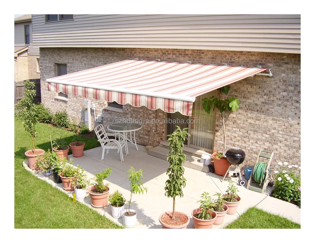Roller Tube Retractable Mechanism Foldable Polycarbonate/Acrylic/Ousea Fabric Awning