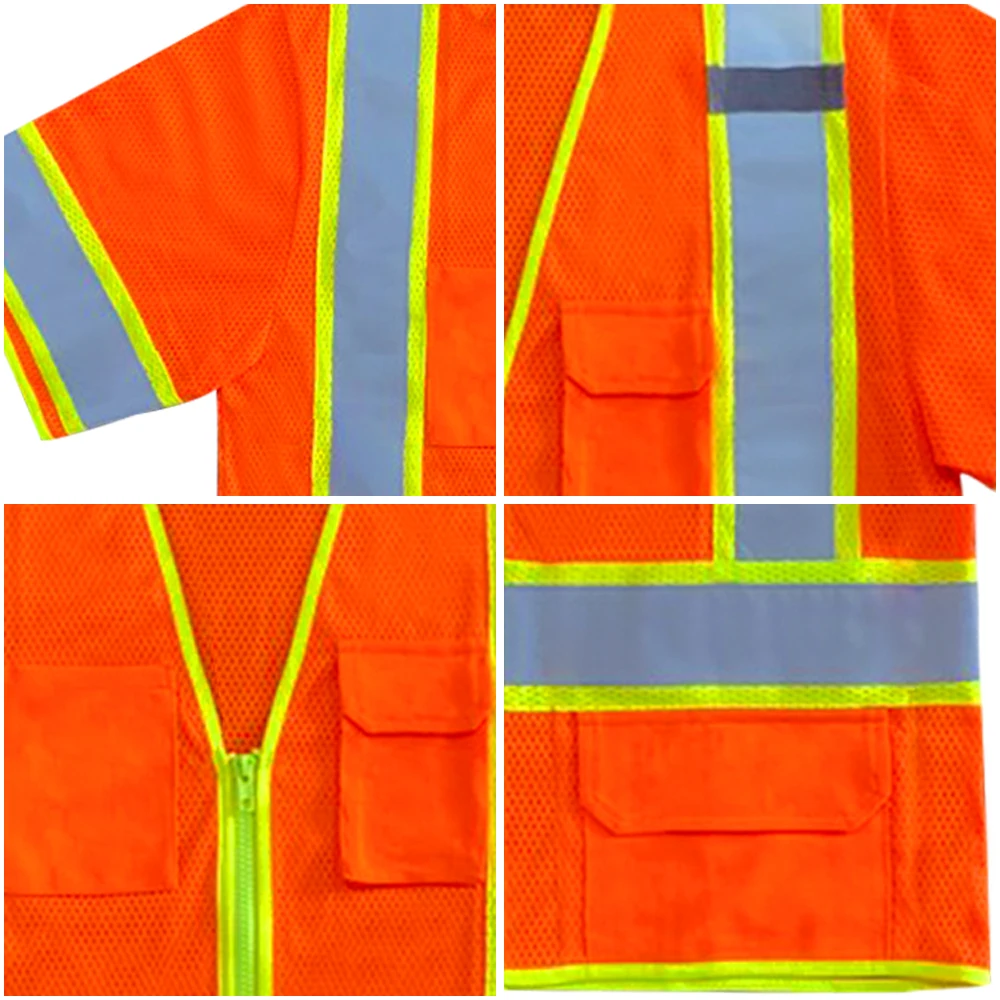 Construction Customised Wholesale High Visibility Safety Vest Custom Logo Work