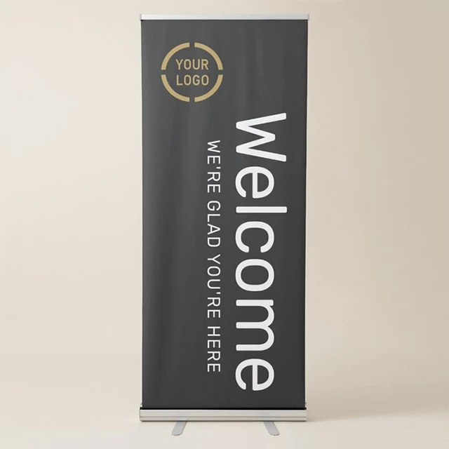 Custom Printing Shopping Advertising Portable Wide Base Roll Up Display Retractable Aluminum Retractable Rollup Banner Stand