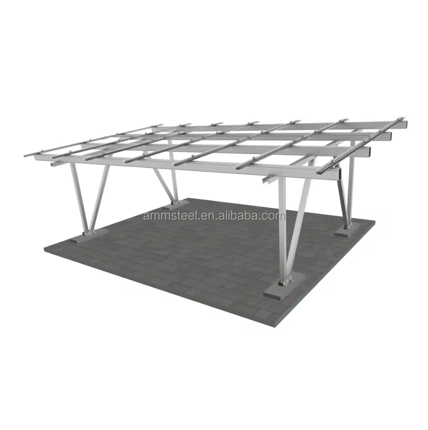 Custom Designed Aluminum Commercial Carport with PV Solar Mounting Waterproof AL6005 Steel Car Parking Ground Roof Installation