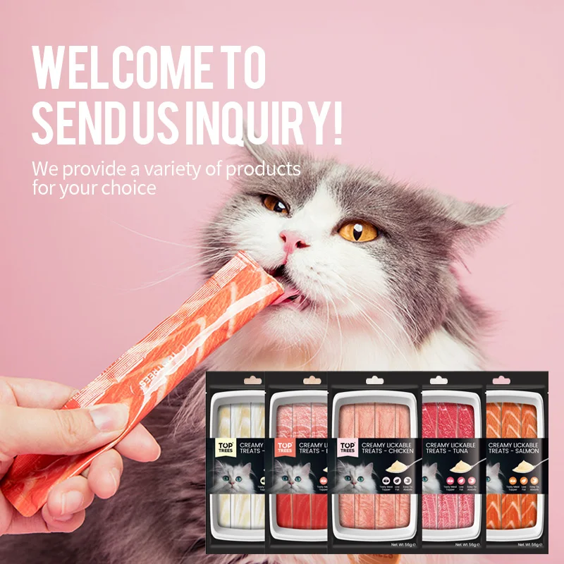 Natural Toptrees pet food pet snack creamy lickable  treats salmon flavor  tasty meal topper