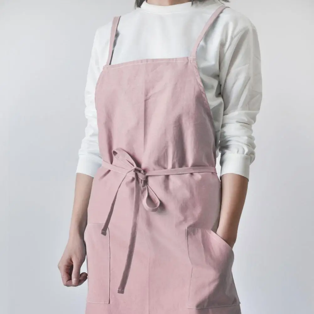 Custom adult unisex comfortable raw ecological french cotton linen apron