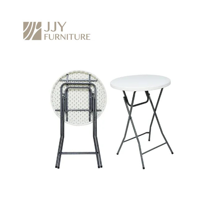 JJY-ZDZ-B003 Шикарный белый круглый складной барный стол 110 см для наружных вечеринок и коммерческого использования