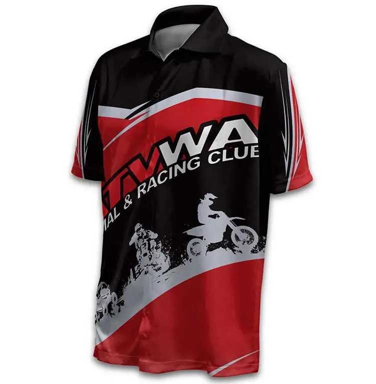 Wholesale Auto Race Wear Custom Design Sublimated Racing Team Pit Crew Polo Shirts