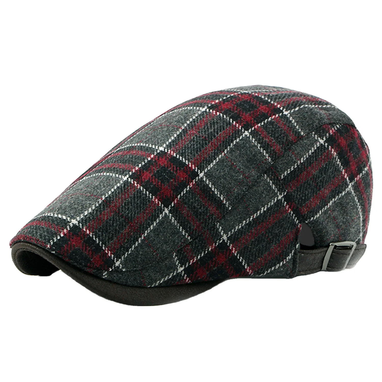 Мужской Клетчатый берет CLIMATE, винтажная шапка, теплый берет для мужчин, шерстяной берет, клетчатый Повседневный плоский берет