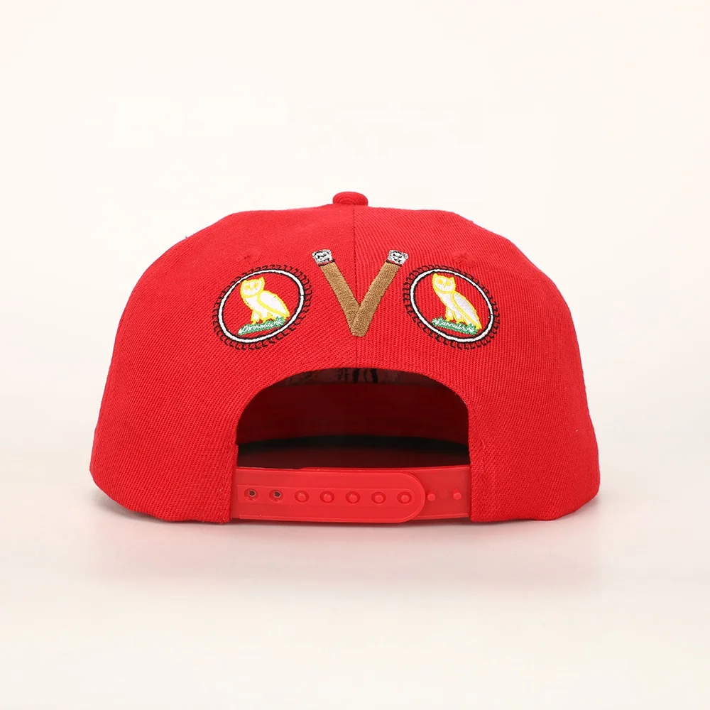 High Quality Wholesale Custom Hip Hop Hat Oem Trendy Embroidery Logo Flat Brim Gorras 6 Panel Cotton Woven Patch Snapback Cap