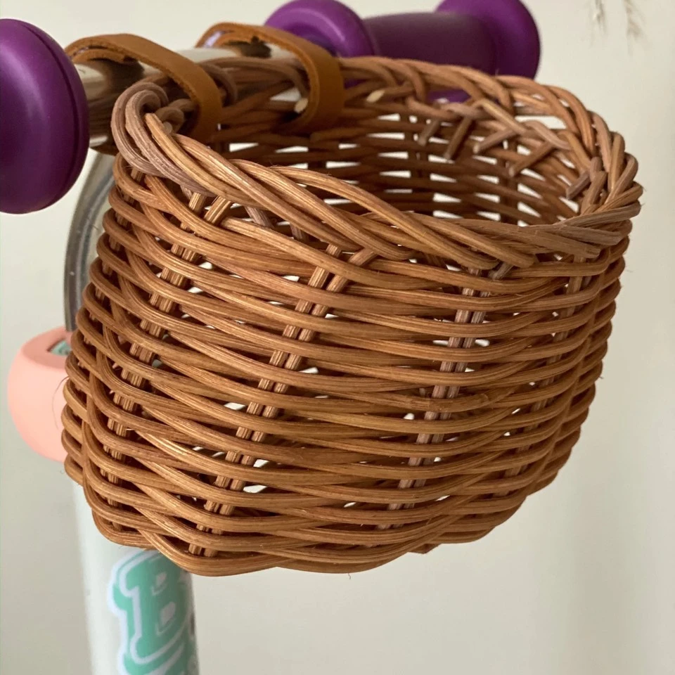 Cute Mini Bike Rattan Basket for Kid, Baby