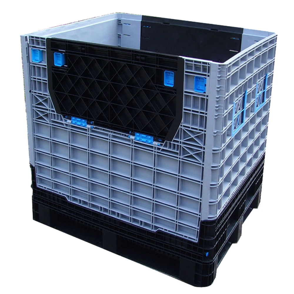 660L Big Volume Fruit And Vegetable Transport Folding Roller Pallet Box