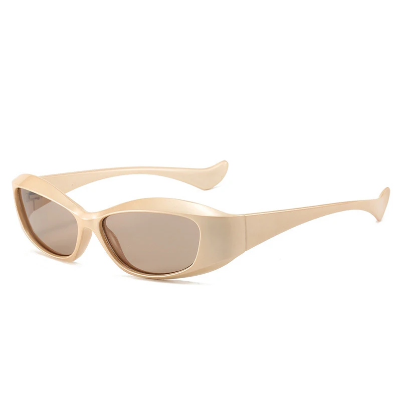 Fashion Around Shades Futuristic Oval Trendy Eyewear Y2K Sun Glasses Small Sunglasses for Women Men