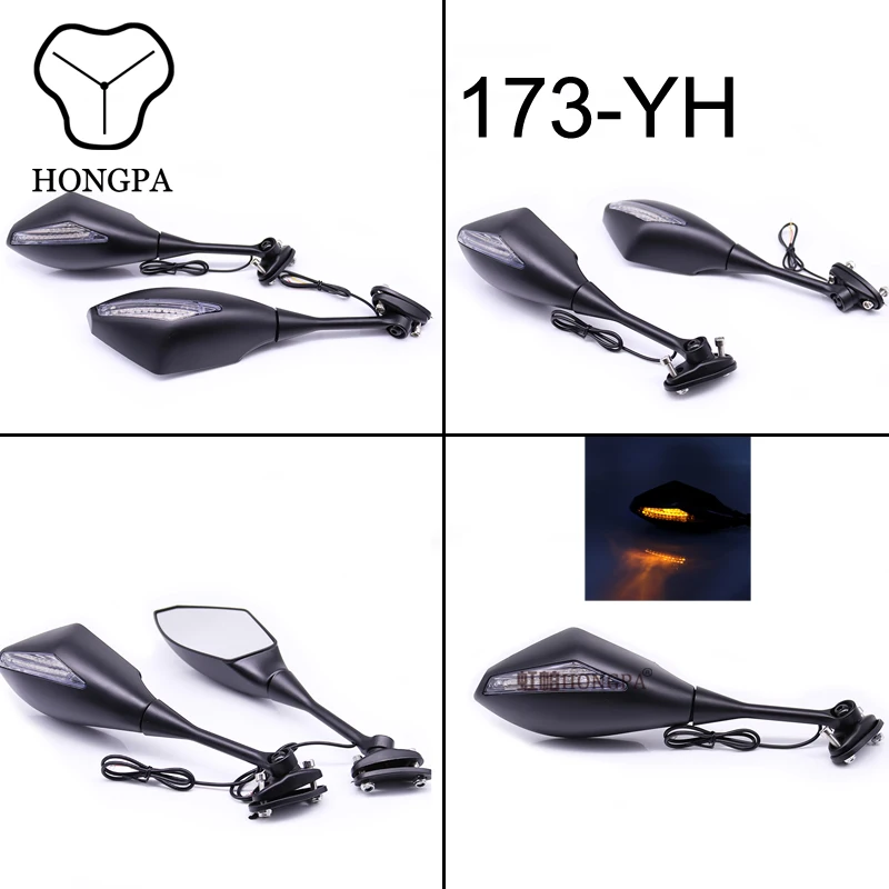 Motorcycle LED Turn Signals Rearview Side Mirrors for Honda CBR 600 900 1000 RR CBR300R CBR500R CBR250R