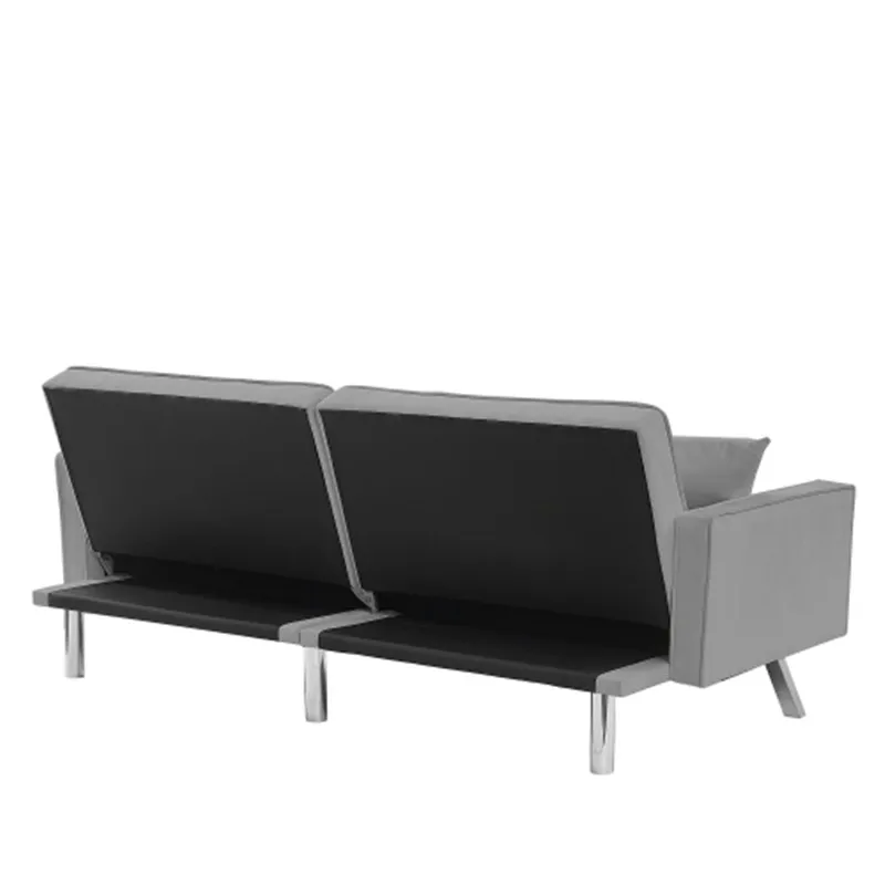 Wholesale Luxury Furniture Metal Frame Modern Grey Fabric Bed Folding Sofas Multifunctional Double Folding Sofa Bed for Office