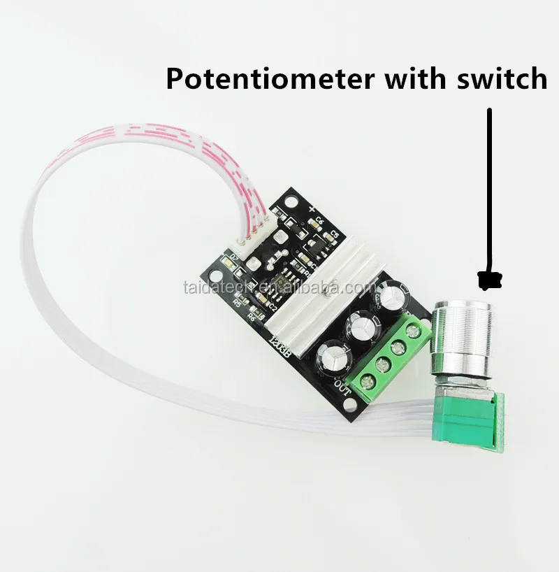 Taidacent 1203BKW DC6-28V 3A PWM Motor Speed Controller 24v DC Motor Speed Control with Switch Speed Governor for Fan Led Dimmer