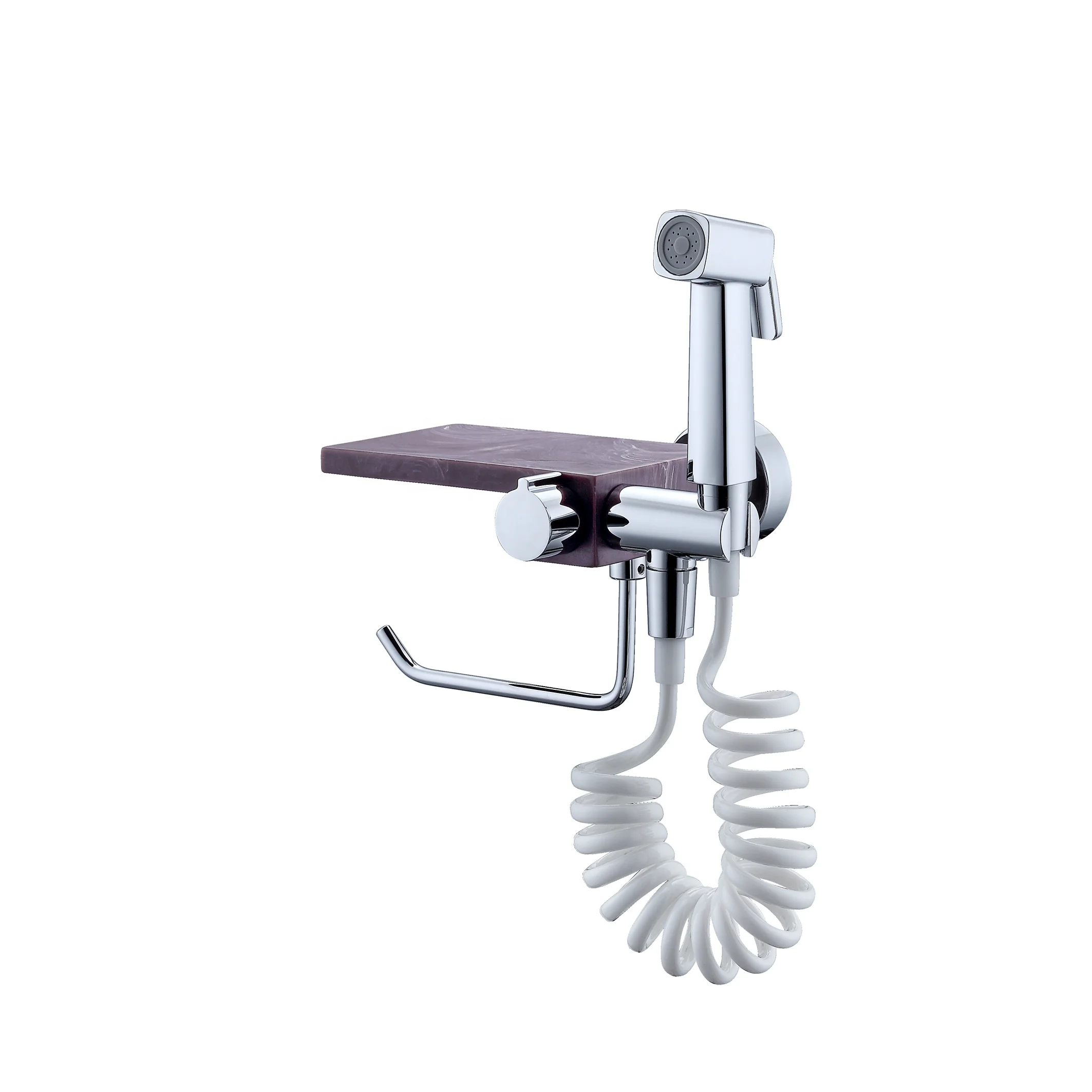 Flower is aspersed Spray gun shelf Toilet paper hanging rack Shower faucet bathroom accessories