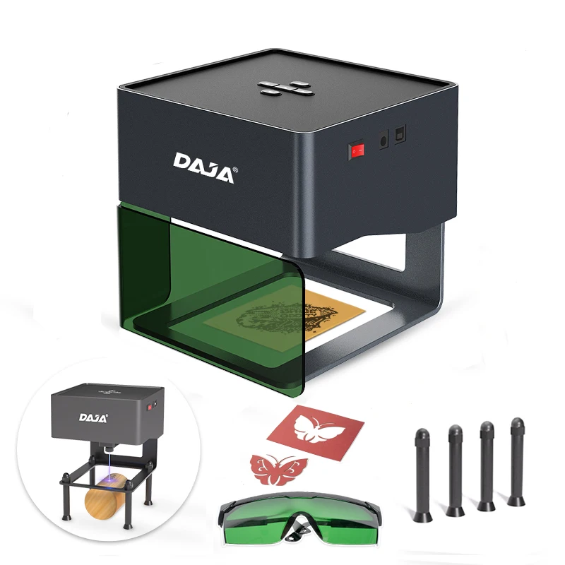 Portable Small DAJA DJ6 Mini Laser Engraving Machine APP Control 3W DIODE DIY Laser Engraver MDF Plywood Logo Mark Printer