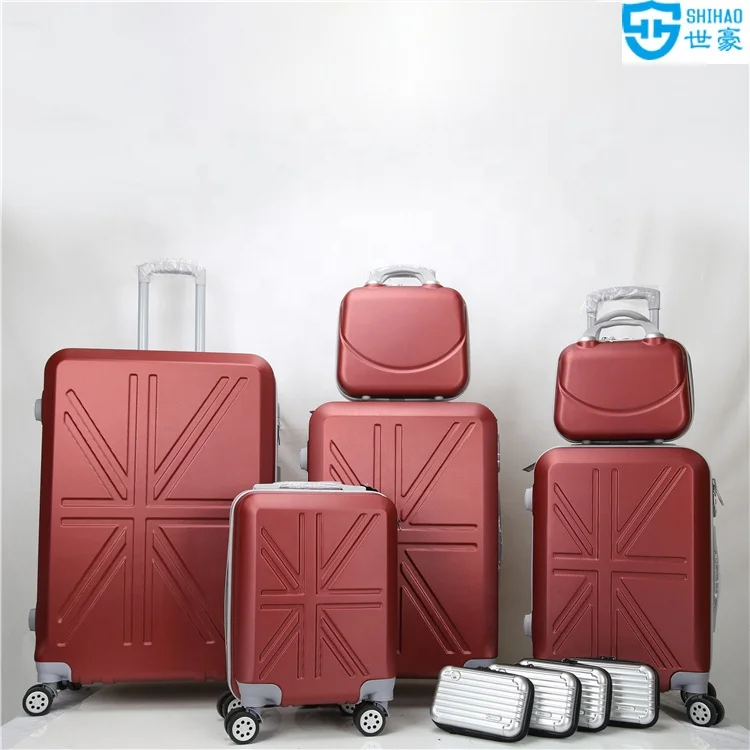 Wholesale Dongguan factory Hard case Aluminum trolley luggage in hot sale ABS suitcase luggage set for travel