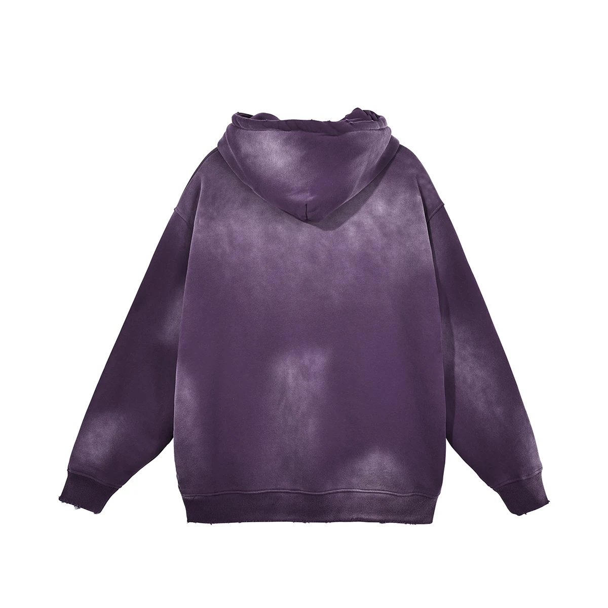 380gsm Acid Wash Distressed Wholesale Hoodies in Sock No String Oversized Drop Shoulder Polar Fleece Cotton Fabric Long Sleeve