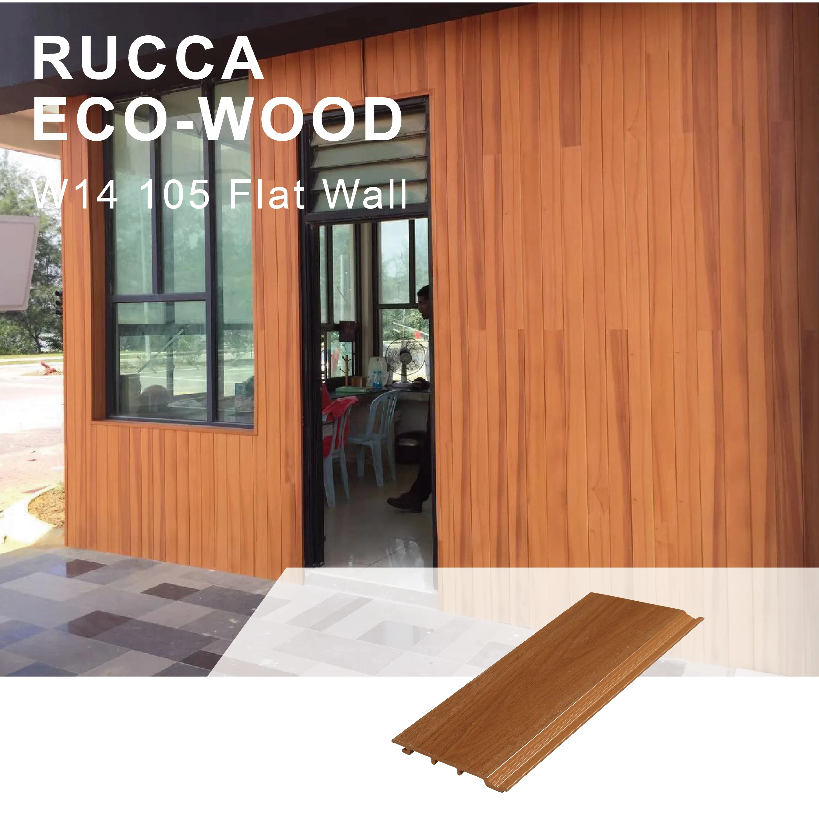 Foshan Ruccawood WPC/Wood Plastic Composite Wall Siding Paneling for Interior/Exterior Home Decor 120*10mm