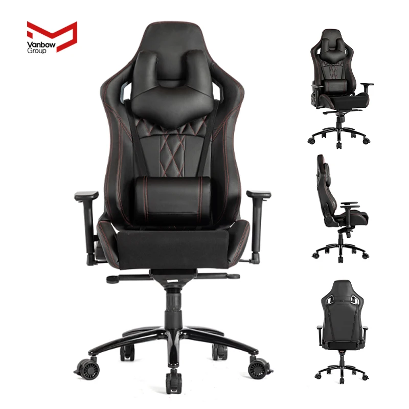 VANBOW High Black Luxury Ergonomic Car Seat Gaming Chair With Racing Casters
