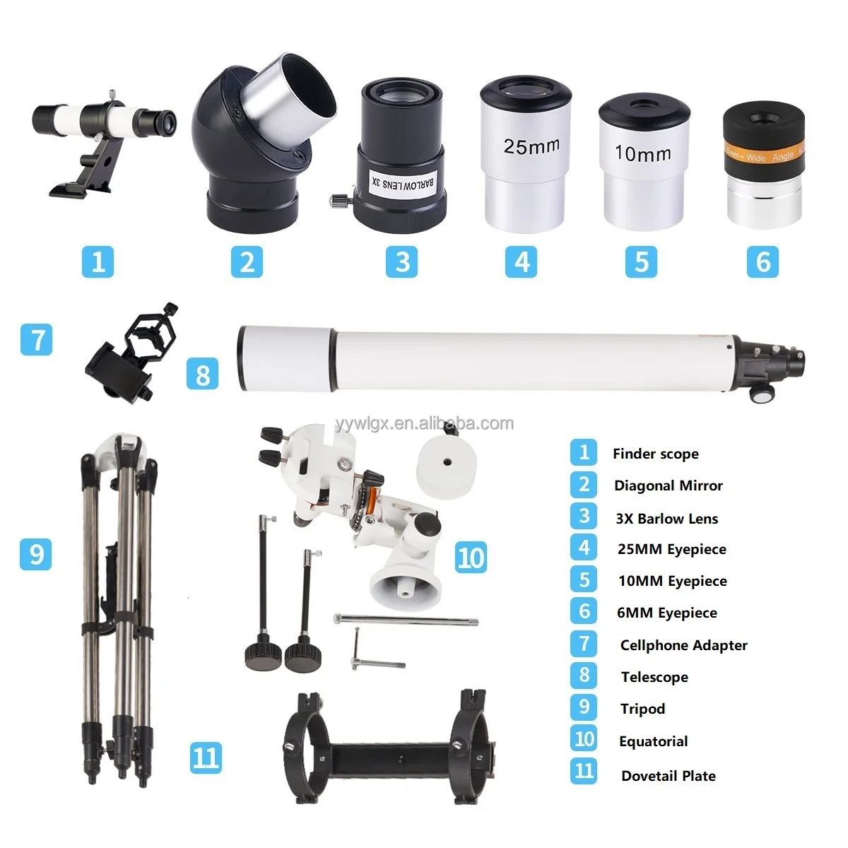 F90080M 80mm aperture equatorial high definition optical instruments 900mm telescope astronomical 80900 for adult