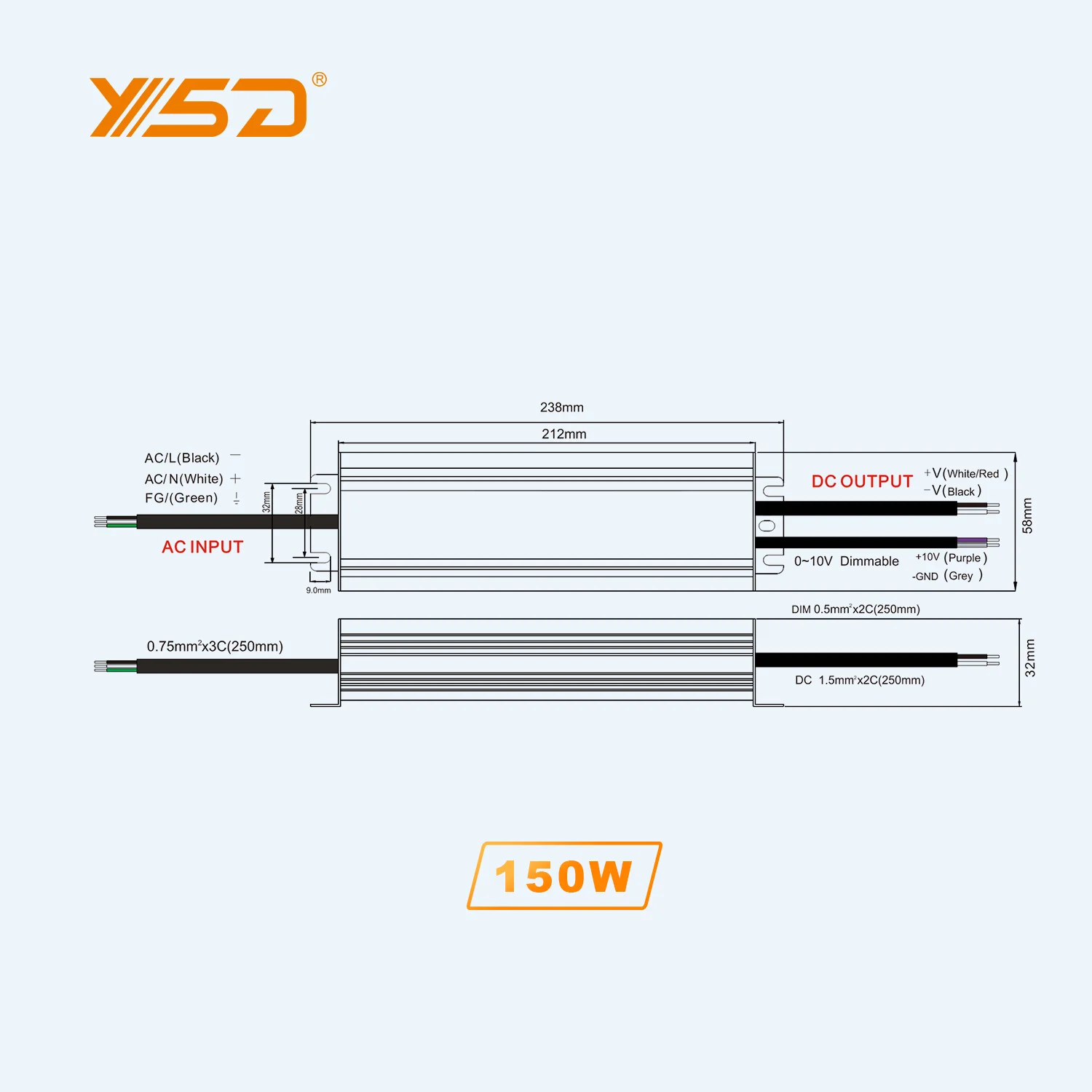 5 years warranty Triac 0-10v 5 in 1 Dimmable LED Driver IP67 led power supply 100W 200W 300W dc 24v 12v led driver for led light