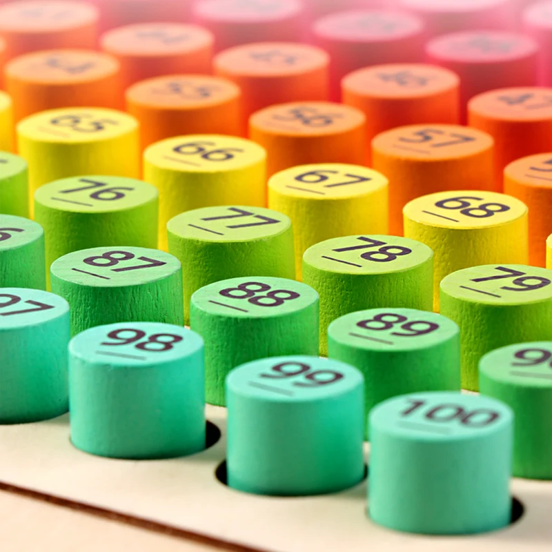 Montessori Math Toy 1-100 Consecutive Numbers Puzzles Wooden Hundred Board Toy