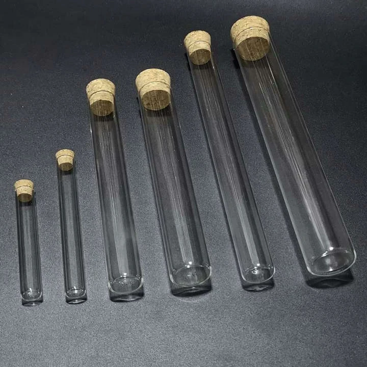 
Flat Bottom Glass Test Tube with cork lid 