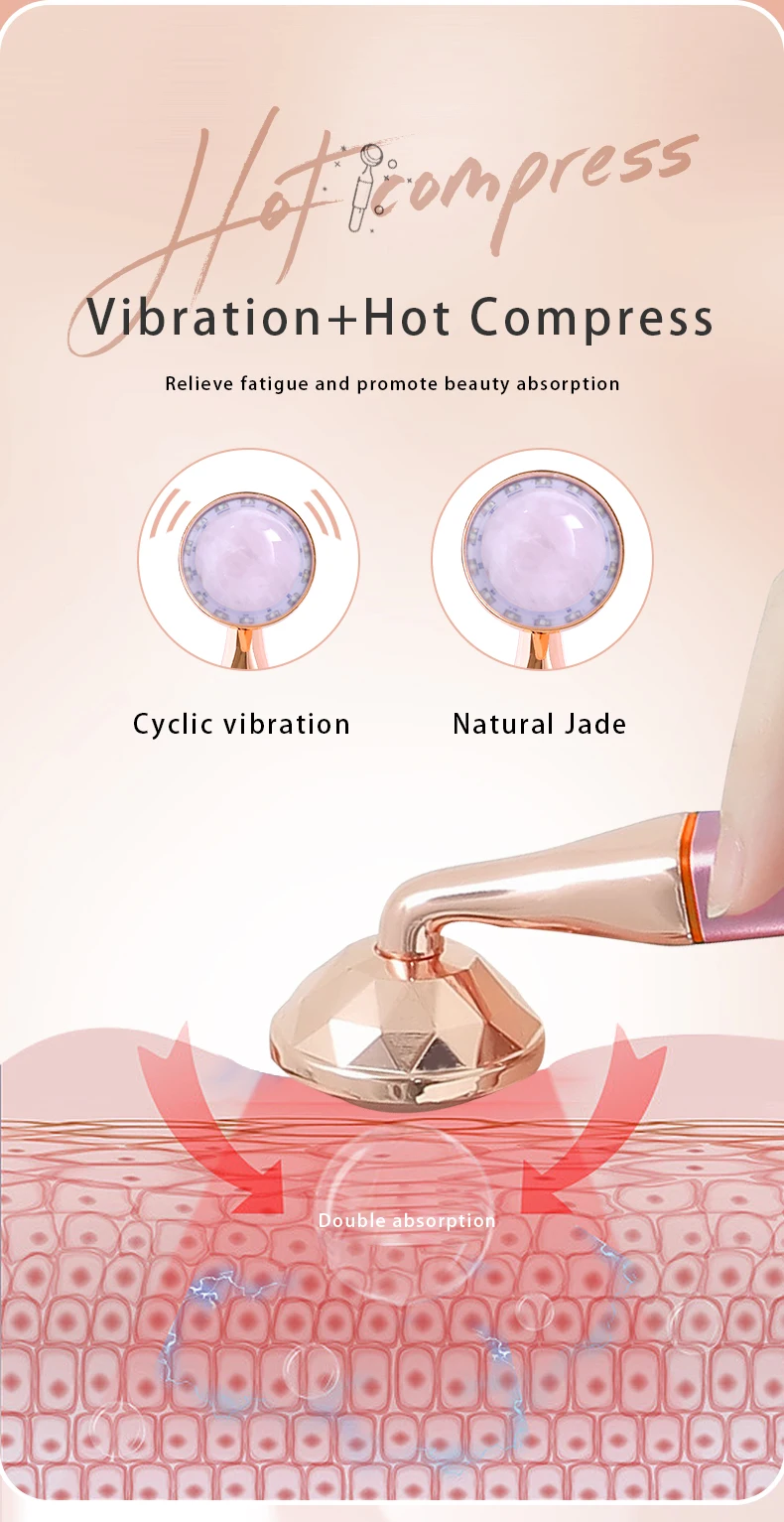 Home Skin Care Facial Tools Natural Rose Quartz Roller Facial Massage For Electrical Gua Sha Set Face Jade Roller