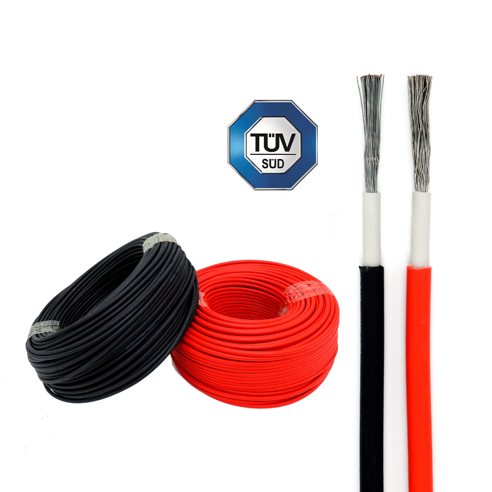 TUV  Approval solar cable 4mm2 10awg 12awg 1.5mm 2.5mm 4mm 6mm 10mm 25mm flexible tinned copper  dc pv solar cable