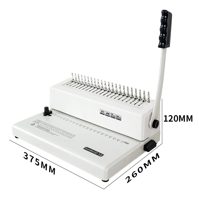 SONTO Paper Binder Manual Punch Comb Binding Machine for Office 21 Hole 450 Sheets White Manual Printing Binding Spiral USD15-25