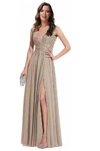 Женское шифоновое платье с V-образным вырезом