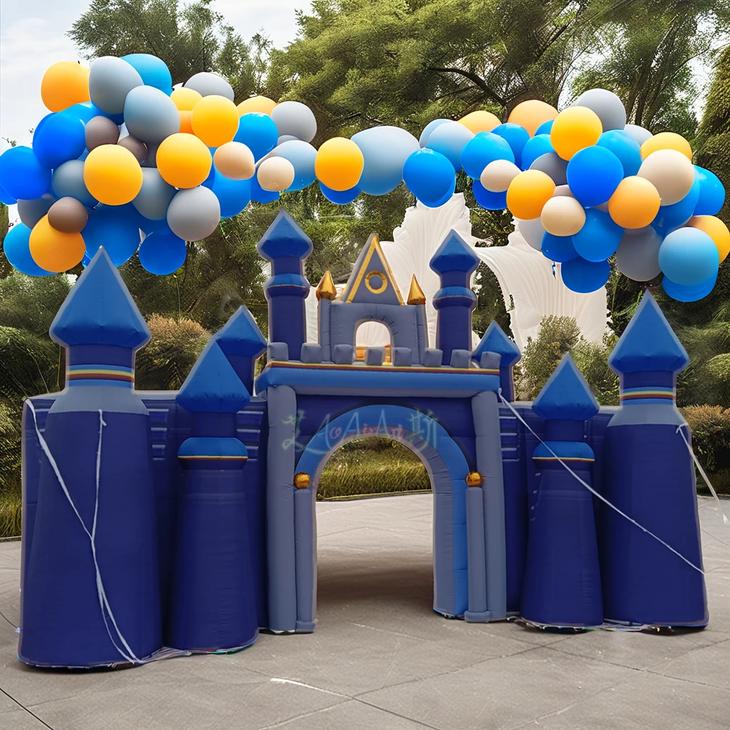 2023 Giant 5m/8m Inflatable Castle Archway Inflatable City Wall Outdoor Party Entertainment Event Decorations Air Blower