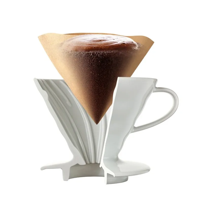 Ecocoffee V60 Pour Over Paper Coffee Filter Household Barista Coffee Maker 40 100pcs Per Bag Japanese Material Filters