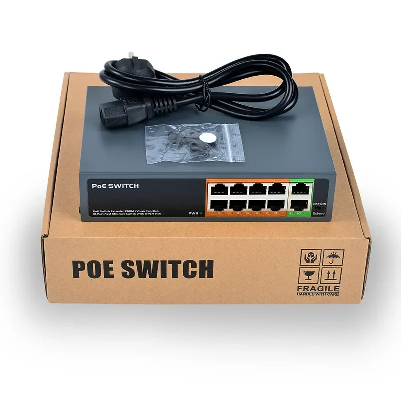 Переключатель питания через ethernet 104 Вт с высоким качеством передачи данных и мощностью, расстояние передачи 100 метров SDAPO PSE108EX V2.0