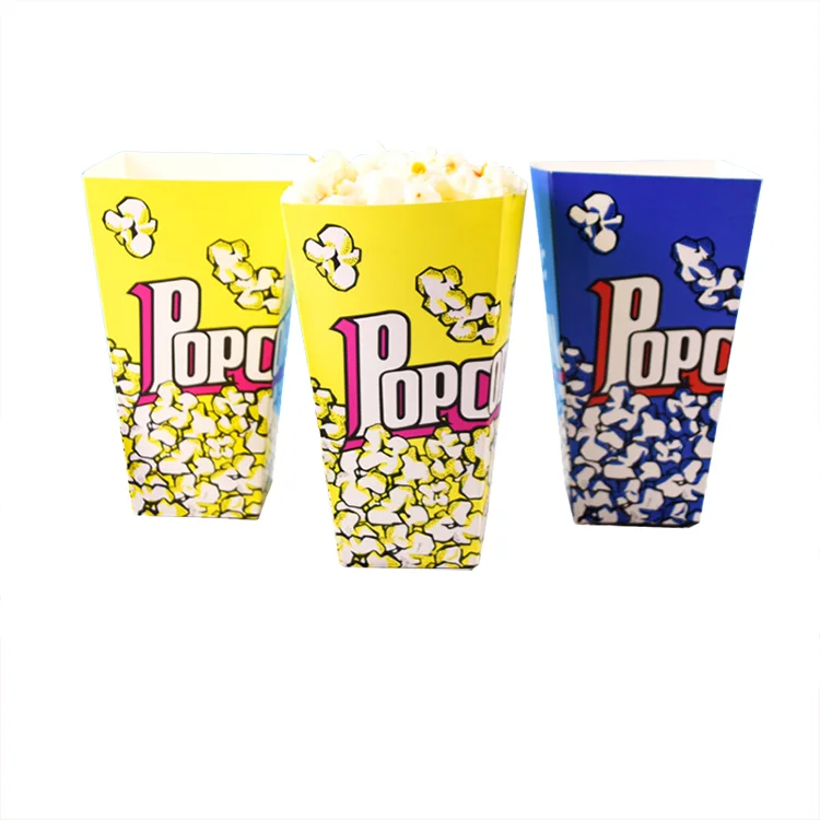 Disposable Cube Boxes Food Packaging Snack Box  Popcorn Boxes With Logo