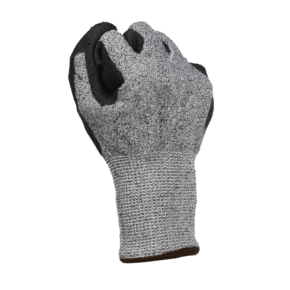 High Quality CE Level 5 Cut Resistant Gloves Sandy Nitrile Coated Abrasion Resistant Cut Resistant Working  Safety Glove