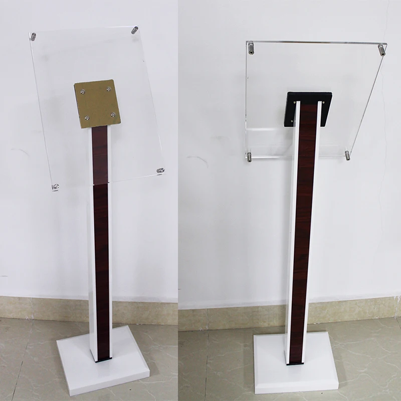 Free Standing Transparent Acrylic Floor Display Stand Advertising Brochure Sign Holder Stands