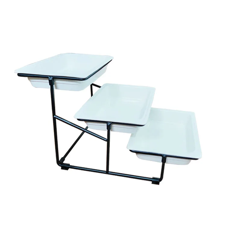 FTS Three Tier Risers Stand Sets Party Dessert Present Big Plates Serving Food Buffet Display