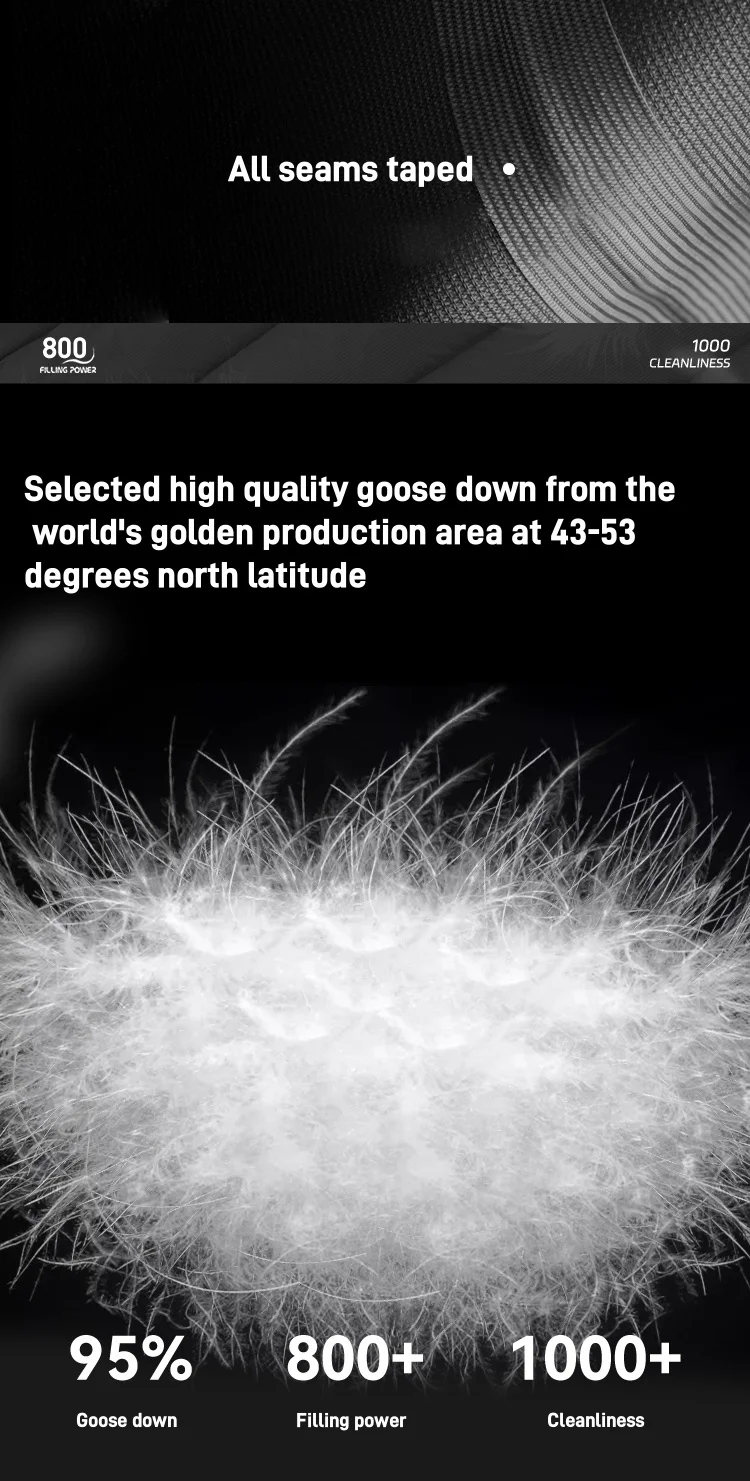 Pelliot Good quality winter puffer white goose down 800 filling power mens outdoor hiking mountain waterproof down coat