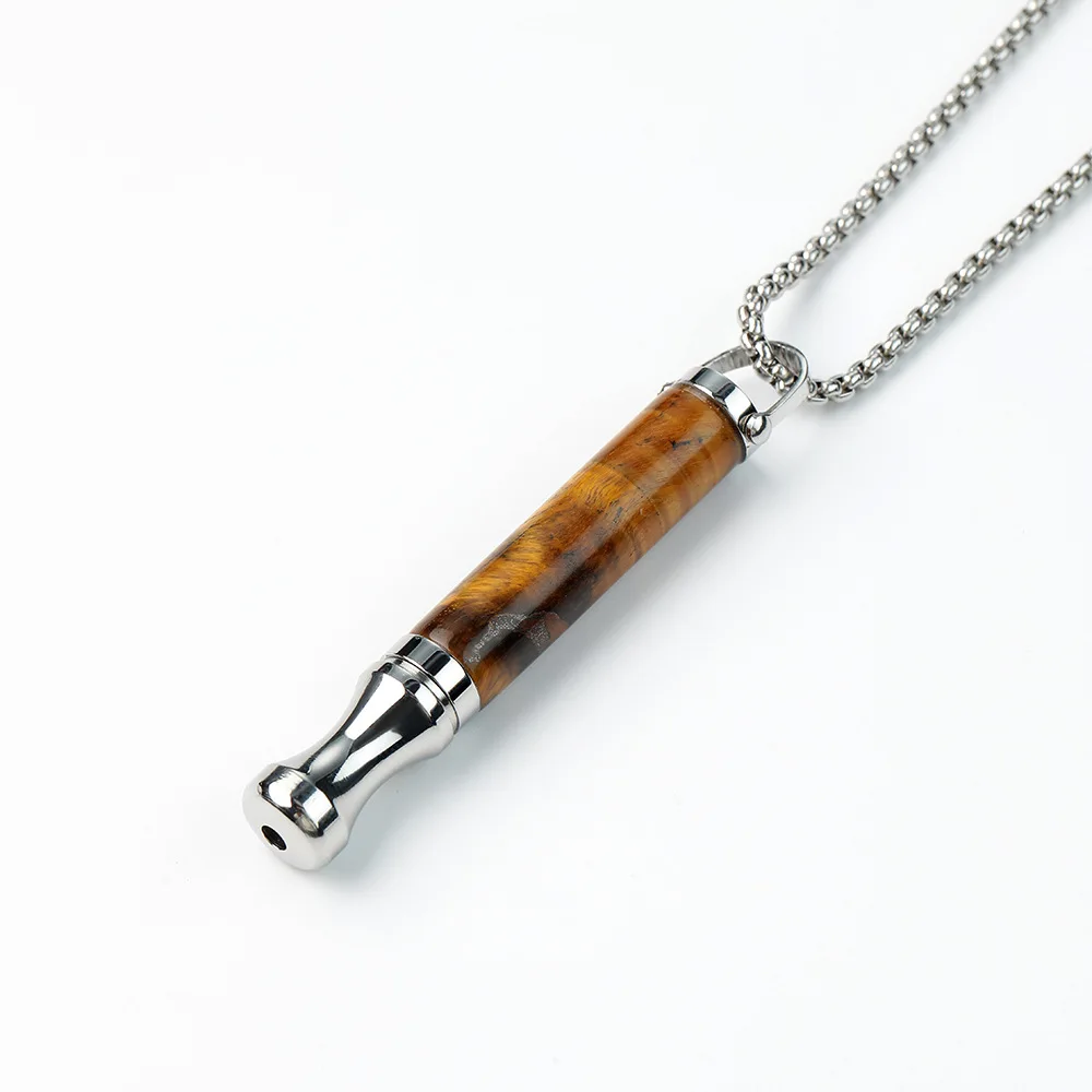 Breathe Easy Herbal Smokes Black Cigarettes Smokeless Essential Oil Inhaler Quit Stop Smoking Anxiety Breathing Necklace for Men