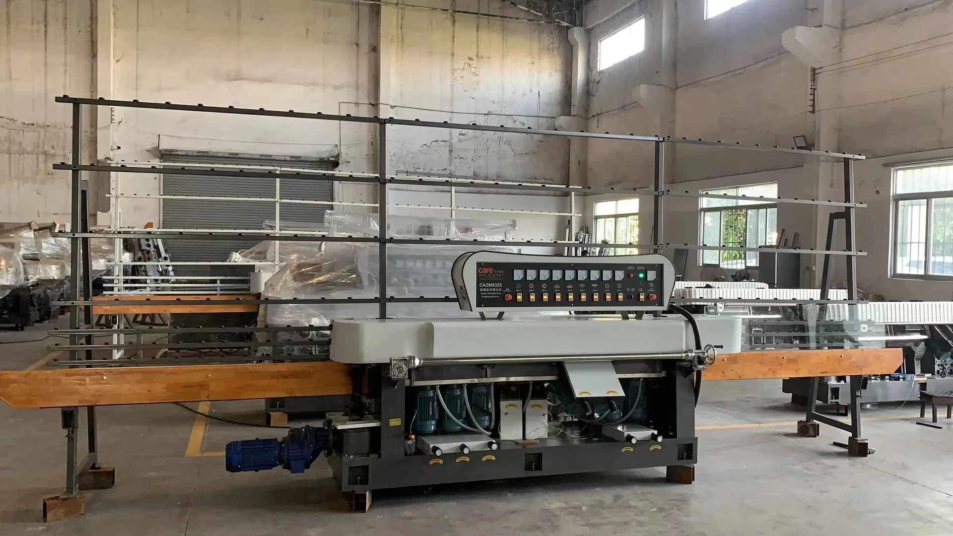 PLC  Optional Straight Line Flat Edge Glass Edging Polishing Machine 9 Wheels Glass Edger Glass Machine