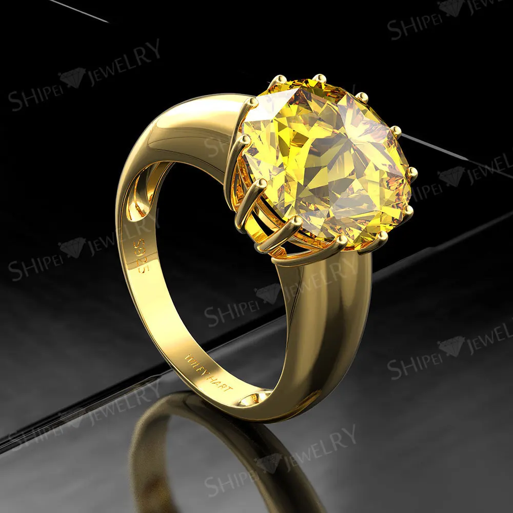 18k Gold Lady Colored Stone Jewelry 925 Sun Silver Diamond Silver Stone Ring Design
