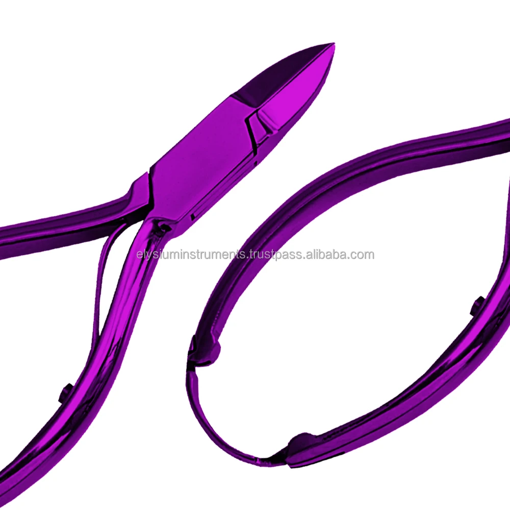 Beautiful Purple Pink Nail Clippers Straight Blade for Manicure Pedicure Salon OEM/ODM Customized Professional Toenail Cutter