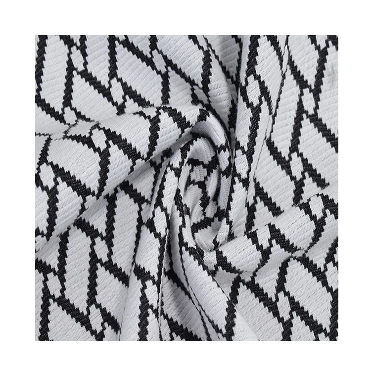 Manufacturer Wholesale Black And White Striped Jacquard Yarn dyed Thick Satin fabric