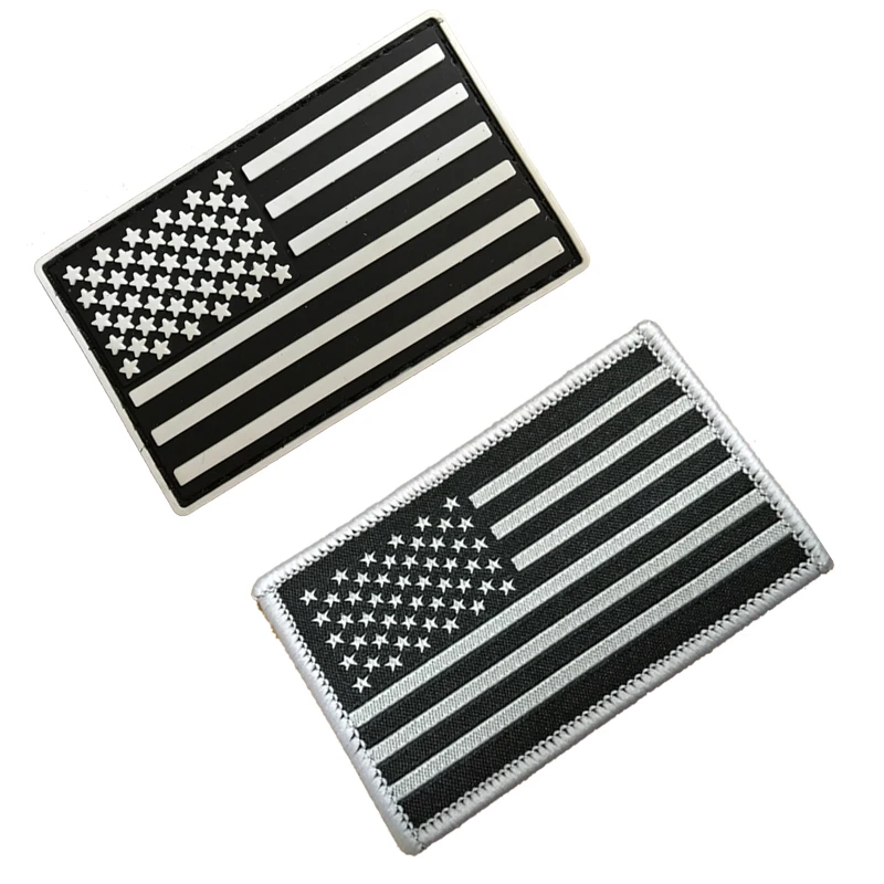 Country Flag PVC Rubber Patches in Stock Small Quantity Custom Logo Embroidery Cloth Fabric Patch