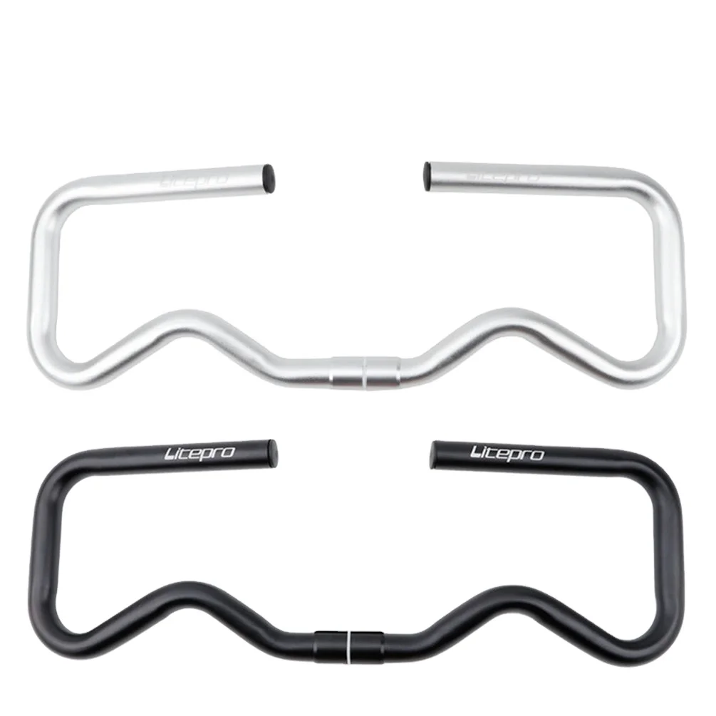 Litepro Folding Bike P Handlebar Bicycle Parts For Brompton Handle 25.4*490MM Bar 22.2MM Ultralight Aluminum alloy Accessories