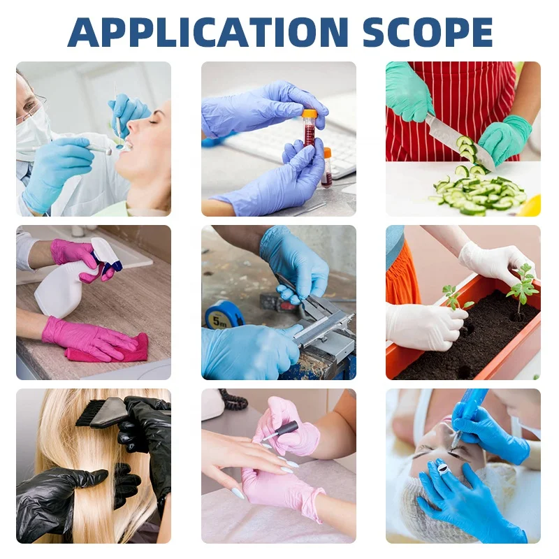 Protein Free Nitrile Gloves Medical Examination Size Large Non-sterile Powder Free Disposable White Nitrile Gloves for Doctor