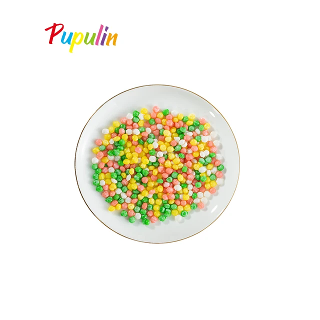 Green bag candy guava litchi fruit flavor mixed colored chew sweets gummy mini candy