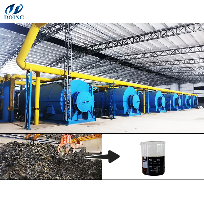 March Expo 2023 Hot Sale Waste tire recycling production line for Recycling Tire Rubber Powder to Fuel Pyrolysis Plant